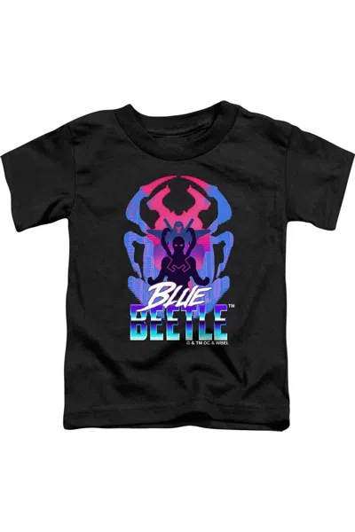 Gildan Kids' Blue Beetle (2023) Silhouette Short Sleeve Toddler Tee / T-shirt In Black