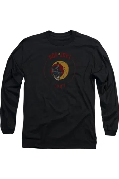 Gildan Bon Jovi 1987 Long Sleeve Adult Tee / T-shirt In Black