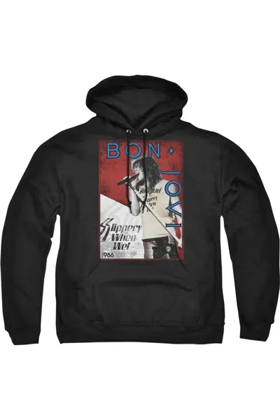 Gildan Bon Jovi 86 Tour Adult Pull Over Hoodie In Black