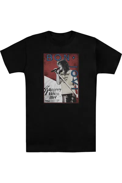 Gildan Bon Jovi 86 Tour Short Sleeve Adult Tee / T-shirt In Black