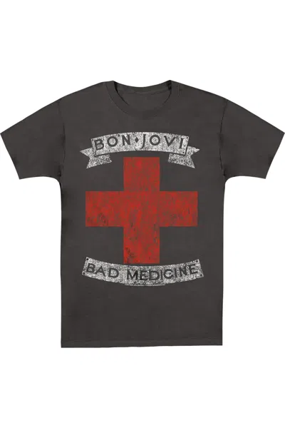 Gildan Bon Jovi Bad Medicine Short Sleeve Adult Tee / T-shirt In Pink