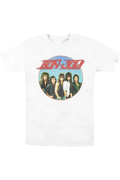Gildan Bon Jovi Bon Sphere Short Sleeve Adult Tee / T-shirt In White
