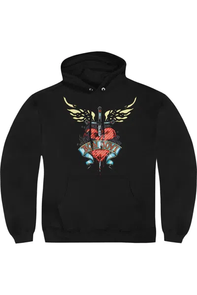 Gildan Bon Jovi Daggered Adult Pull Over Hoodie In Black