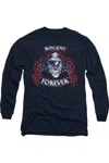 Gildan Bon Jovi Forever Skull Long Sleeve Adult Tee / T-shirt In Blue
