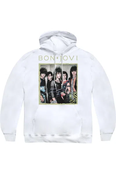 Gildan Bon Jovi Framed Adult Pull Over Hoodie In White