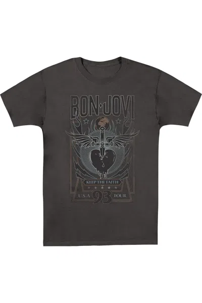 Gildan Bon Jovi Keep The Faith Short Sleeve Adult Tee / T-shirt In Pink