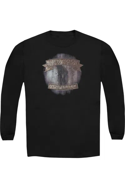 Gildan Bon Jovi New Jersey Adult Crewneck Sweatshirt In Black