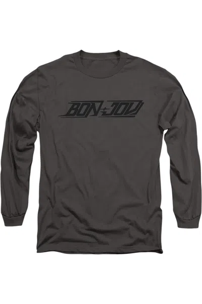Gildan Bon Jovi New Logo Long Sleeve Adult Tee / T-shirt In Pink