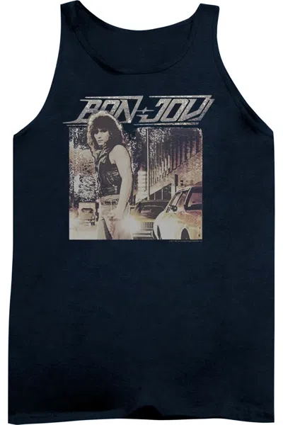 Gildan Bon Jovi Runaway Jon Adult Tank In Blue