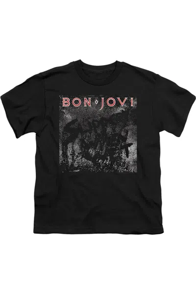 Gildan Kids' Bon Jovi Slippery Cover Short Sleeve Juvenile Tee / T-shirt In Black