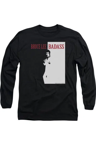 Gildan Bruce Lee Badass Long Sleeve Adult Tee / T-shirt In Black