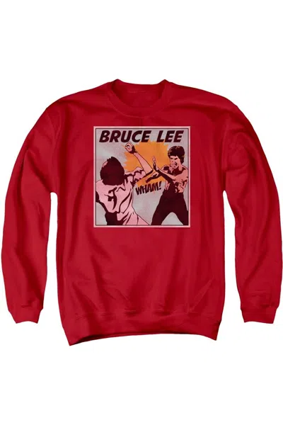 Gildan Bruce Lee Comic Panel Adult Crewneck Sweatshirt In Red