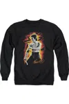 Gildan Bruce Lee Dragon Fire Adult Crewneck Sweatshirt In Black