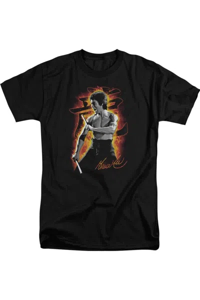 Gildan Bruce Lee Dragon Fire Short Sleeve Adult T-shirt In Black