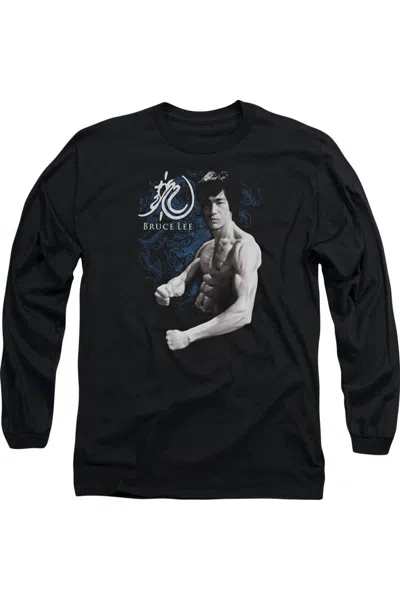 Gildan Bruce Lee Dragon Stance Long Sleeve Adult Tee / T-shirt In Black