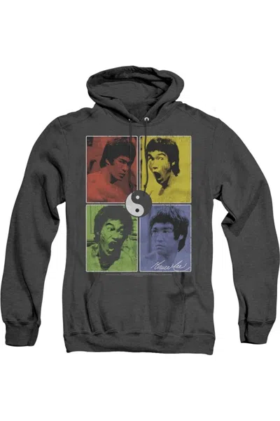 Gildan Bruce Lee Enter Color Block Adult Heather Hoodie In Black