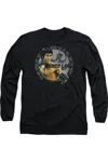 Gildan Bruce Lee Expectations Long Sleeve Adult Tee / T-shirt In Black