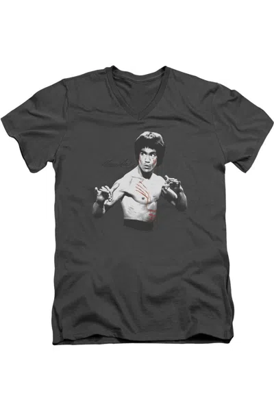 Gildan Bruce Lee Final Confrontation Short Sleeve Adult V Neck Premium Cotton Tee / T-shirt In Pink