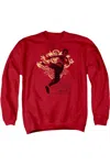 Gildan Bruce Lee Immortal Dragon Adult Crewneck Sweatshirt In Red