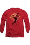 Gildan Bruce Lee Immortal Dragon Long Sleeve Adult Tee / T-shirt In Red
