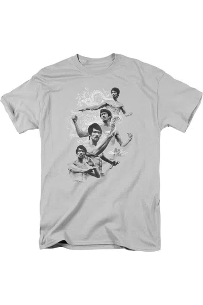 Gildan Bruce Lee In Motion Short Sleeve Adult Tee / T-shirt In Silver