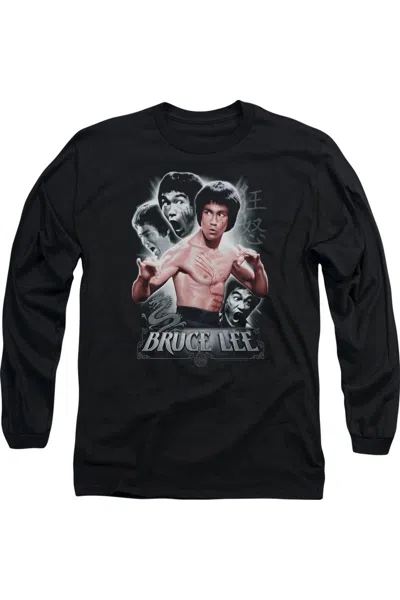 Gildan Bruce Lee Inner Fury Long Sleeve Adult Tee / T-shirt In Black