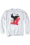 Gildan Bruce Lee Kick It Adult Crewneck Sweatshirt In White