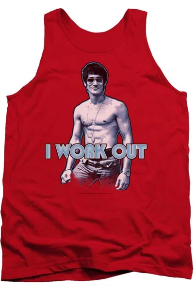 Gildan Bruce Lee Lee Works Out Adult Tank In Red