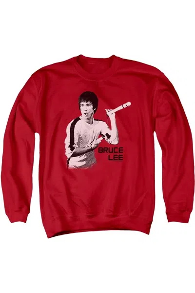 Gildan Bruce Lee Nunchucks Adult Crewneck Sweatshirt In Red