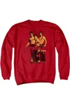 Gildan Bruce Lee Nunchucks Adult Crewneck Sweatshirt In Red