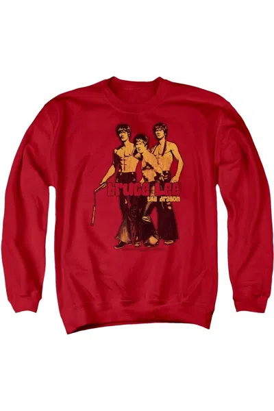 Gildan Bruce Lee Nunchucks Adult Crewneck Sweatshirt In Red