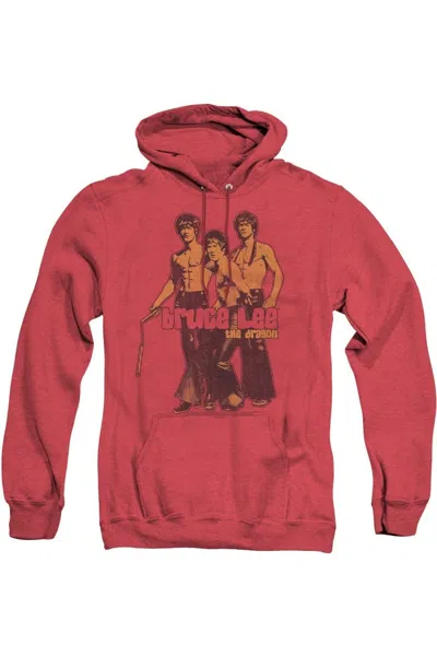 Gildan Bruce Lee Nunchucks Adult Heather Hoodie In Red