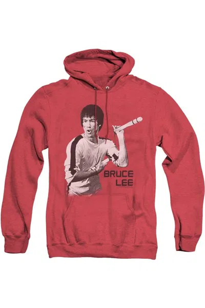 Gildan Bruce Lee Nunchucks Adult Heather Hoodie In Red