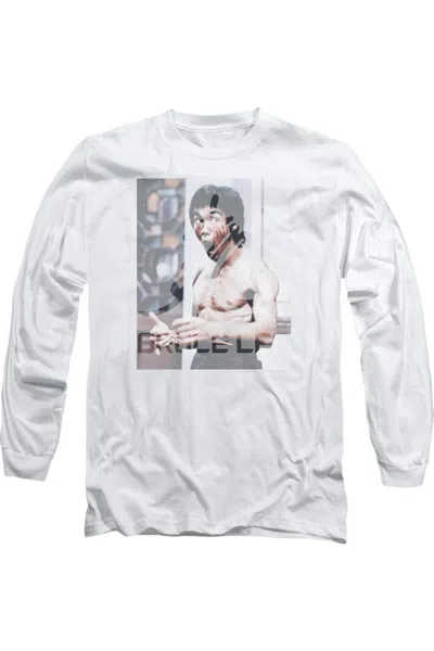 Gildan Bruce Lee Revving Up Long Sleeve Adult Tee / T-shirt In White