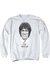 Gildan Bruce Lee Self Help Adult Crewneck Sweatshirt In White