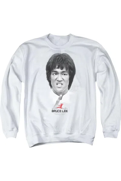 Gildan Bruce Lee Self Help Adult Crewneck Sweatshirt In White