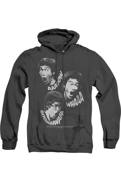 Gildan Bruce Lee Sounds Of The Dragon Adult Heather Hoodie In Black