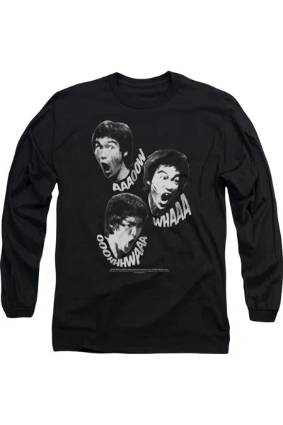 Gildan Bruce Lee Sounds Of The Dragon Long Sleeve Adult Tee / T-shirt In Black