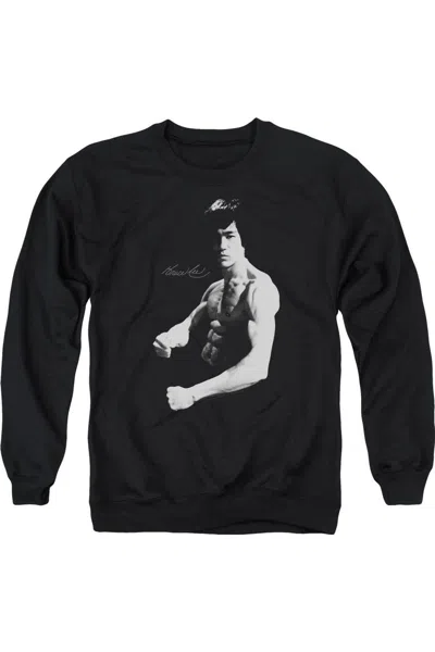 Gildan Bruce Lee Stance Adult Crewneck Sweatshirt In Black