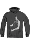 Gildan Bruce Lee Stance Adult Heather Hoodie In Black