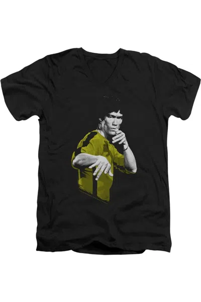 Gildan Bruce Lee Suit Of Death Short Sleeve Adult V Neck T-shirt In Black