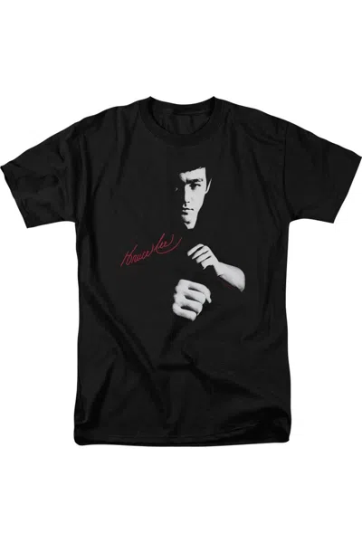 Gildan Bruce Lee The Dragon Awaits Short Sleeve Adult Tee / T-shirt In Black