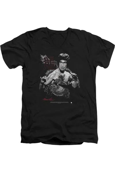 Gildan Bruce Lee The Dragon Short Sleeve Adult V Neck T-shirt In Black
