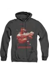 Gildan Bruce Lee The Shattering Fist Adult Heather Hoodie In Black