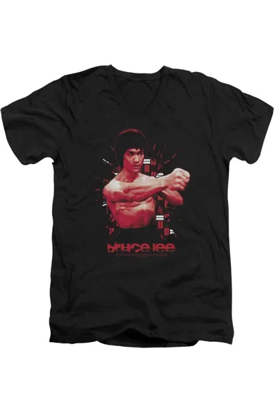 Gildan Bruce Lee The Shattering Fist Short Sleeve Adult V Neck T-shirt In Black