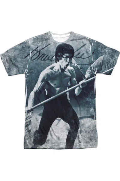 Gildan Bruce Lee Whoooaa Short Sleeve Adult 100% Poly Crew T-shirt In White