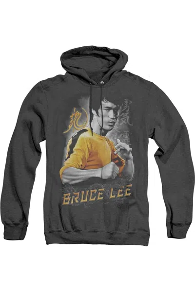 Gildan Bruce Lee Yellow Dragon Adult Heather Hoodie In Black