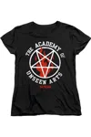 Gildan Chilling Adventures Of Sabrina Academy Of Unseen Arts Short Sleeve Women´s Tee / T-shirt In Black
