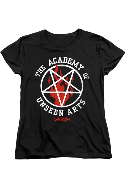 Gildan Chilling Adventures Of Sabrina Academy Of Unseen Arts Short Sleeve Women´s Tee / T-shirt In Black