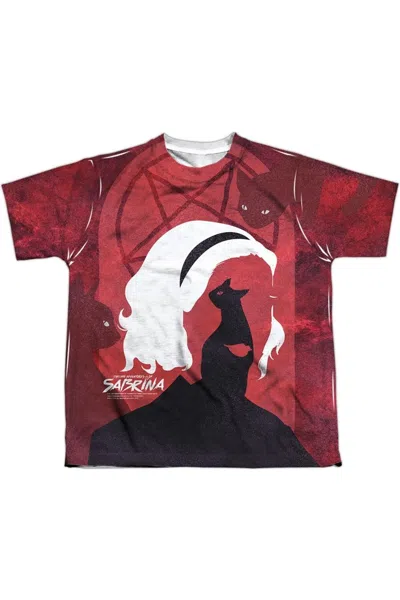 Gildan Kids' Chilling Adventures Of Sabrina Cats (front/back Print) Short Sleeve Youth Poly Crew Tee / T-shirt In Multi